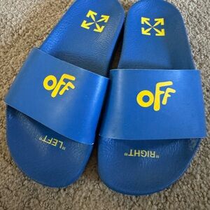 Off-White Kids Blue Slide Sandals